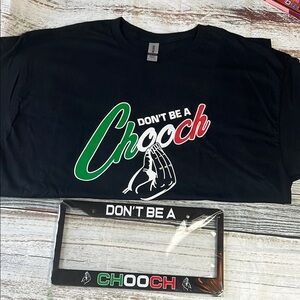 Gildan Black 'Don't Be a Chooch' Graphic Tee Men’s Sz XL & licensed Plate cover